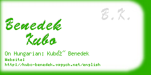 benedek kubo business card